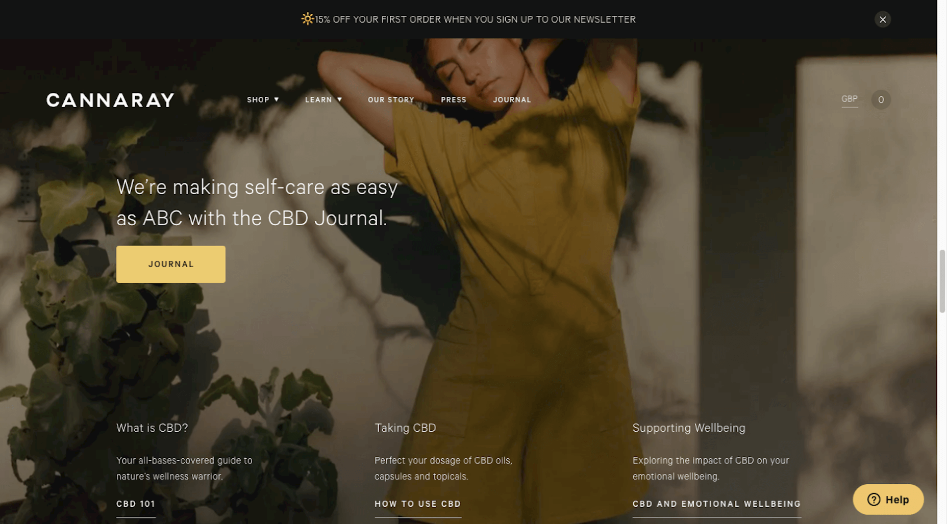 Cannaray ecommerce website colors