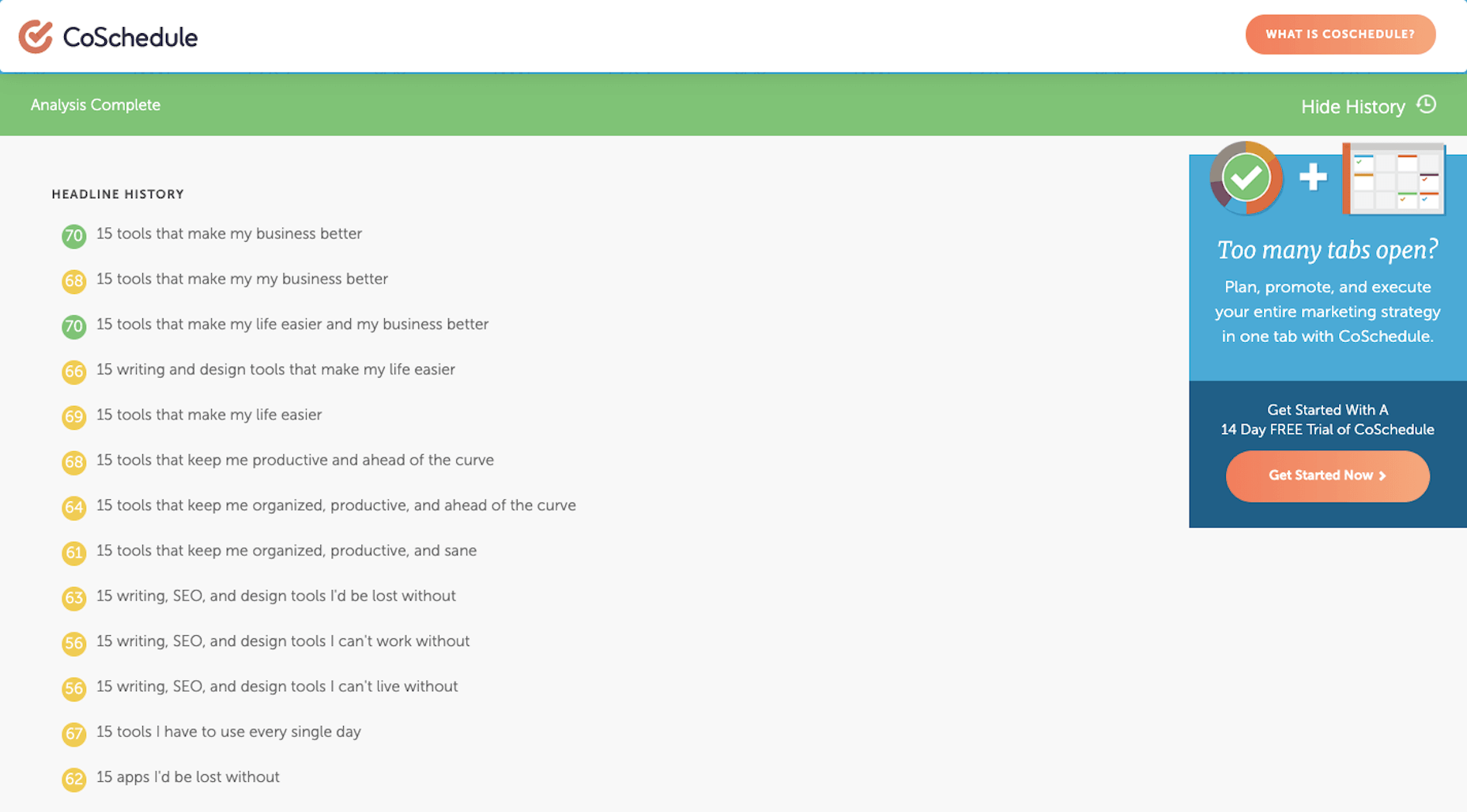 CoSchedule Score